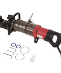 Heavy Duty 1.5kw Electric Hydraulic Rebar Bender Machine With Powerful Motor Bends Up To 1 Inch #8 Bar Easily showing tools and parts.