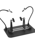 Magnetic Circuit Board Holder With Gooseneck Arms Adjustable 360 Degree Flip For Clamping PCBs on heavy-duty aluminum base
