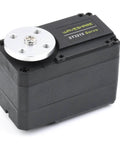 Beefy 30Kg Torque Servo Motor With Metal Gear ST3215, showing black casing, metal gear, for robots like arms, quadrupeds, hexapods.