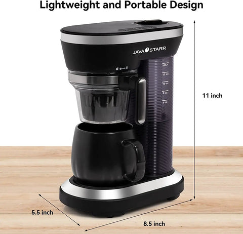All In One Coffee Maker With Built In Grinder And Steam Pressure Technology For Bold Bean To Cup Drip. Lightweight, compact design.