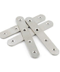 4 Pack Flat Wood Mending Plates Stainless Steel Straight Brackets 130mm 5 Inch Length Four Screw Holes for Repair and Joinery Built Tough