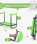 Foldable 10.2 Inch Wider Soft Pad Garden Kneeler And Seat Heavy Duty Folding Stool For Gardening with pruner in storage position.