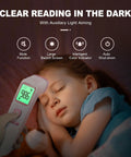 No-Touch Forehead Thermometer For Quick Temps In Adults Kids And Babies, 1 Sec Fast Accurate Reading With Noncontact Infrared Tech, Backlit Display, Fever Alert, Pink Design That's Kid-Friendly And Easy To Use, measuring baby sleeping