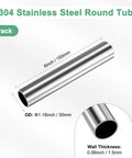 Two Pack 150mm Seamless 304 Stainless Steel Tubing 30mm OD 1.5mm Wall For Construction Machining DIY Crafting