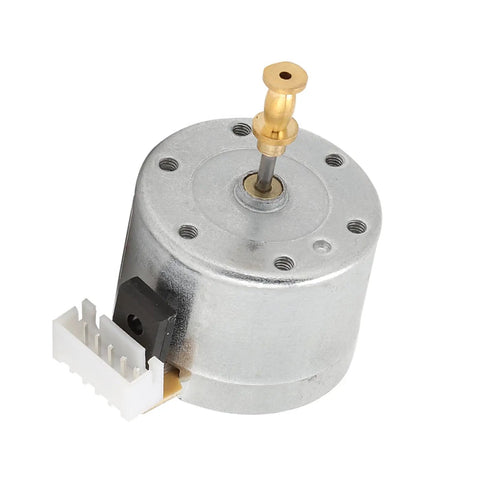 Smooth Running 3 Speed Turntable Motor Replacement, DC 12V Brush Electric for Record Player with brass shaft and mounting connectors.