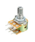 10K Ohm Dual Turn Rotary Potentiometers Set Of 10 Carbon Film Taper Variable Resistors For Spot On Adjustments And Solder Friendly Electronics Projects 6.7mm Thread Diameter close-up view