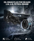 No Leak Oil Drain Plug Set With Removal Tool 6 Pack Compatible With Volkswagen 1.8L 2.0L Petrol Engines And Audi Lineup