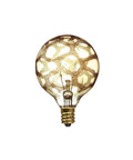 Top Shelf 40W Dimmable Incandescent Bulbs In Amber Marble G16.5 Shape With E12 Candelabra Base 6 Pack decorative amber bulb.