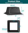 Dimensions diagram of Beefy Heavy Duty Black Steel 3.6x3.6 Inch Square Post Base Caps for 4x4 Deck Posts 10 Pack.