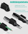 Adhesive Wall Pen Holder 6 Pack Silicone Pencil Marker Stylus Organizer Dual Hole Design shown holding pens and pencils.