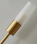 Close-up of UPRENXIAO Modern Wall Sconce Linear Curved Design Up Down Lighting Ambient(Gold) with frosted glass shade.