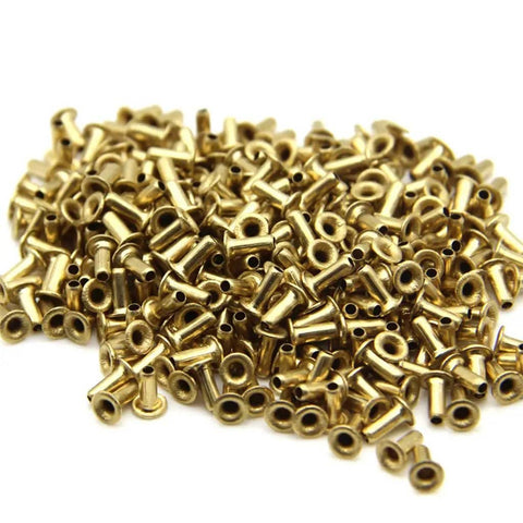 PCB Copper Hollow Rivet Kit 1000 Pieces Mixed Sizes M0.9 M1.3 M1.5 M1.7 For Circuit Boards Through Hole Via Fasteners Grommet Tool Set