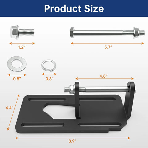 Diagram of LS Swap Engine Mounts For 1973 1998 Old School Square Body Chevy GMC Trucks showing dimensions and bolts.