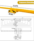 Top Tier Badass 5 Ton 11000 Lb Bidirectional Adjustable Crane Boom Forklift Attachment 12.47ft yellow jib for lifting.
