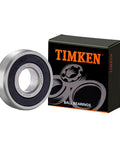 Two Pack 6305-2RS Deep Groove Ball Bearings 25x62x17mm with box packaging and visible rubber seals