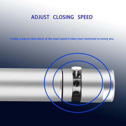 Close-up view of 3 Inch Automatic Self Closing Door Hinges, Heavy Duty Stainless Steel Mortise Spring Hinges, adjustment mechanism visible.