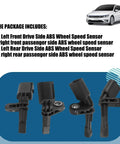4 Pack ABS Wheel Speed Sensor Front And Rear Left Right Compatible With Volkswagen Beetle Passat Jetta OEM Wht003856 Wht003857 showing included sensors.