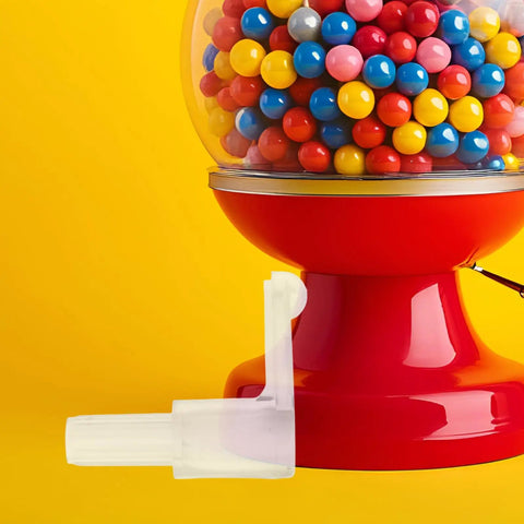 4 Pack Heavy Duty Beefed Up Plastic Candy Machine Gear Assembly Replacement Parts For Gumball Machines Universal Compatibility Wear Resistant Drive Gear Set For Durable Repair And Smoother More Efficient Operation, red gumball machine with clear candy globe
