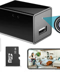 Hidden USB Charger Spy Camera With WiFi Live View 1080p HD Recording For Home Security And Baby Monitor, includes 32GB card and app view
