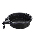 2 Gallon Oil Drain Pan With Anti Spill Cap and Wide Lip for Mess Free Oil Changes, large pour spout, heavy duty HDPE construction