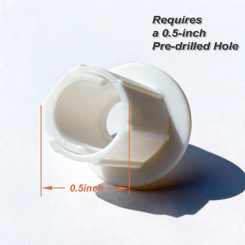 Half Inch Wall Hole Cable Pass Through Bushing Grommet For Coaxial, Network And CCTV Cables With An 8 Mm Center Hole, 2 Pack White