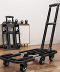 Smooth Rolling Folding Platform Trolley With Durable Steel Frame, Portable Flatbed Cart ready for easy indoor hauling.