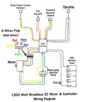 Wiring diagram for High Torque 48V 1800W Brushless Electric Motor Kit With Controller showing connections and components.
