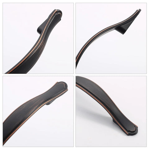 Oil Rubbed Bronze Cabinet Handles 10 Pack 3 Inch Center to Center Drawer Pulls Zinc Alloy Durable Hardware close-up view