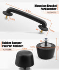 Hulyxayfave front windshield hold-down bracket; black metal with rubber bumper pads for Jeep Wrangler JK/TJ