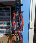 Heavy Duty Garage Shelf Hook For Keyhole Slots, Slide In Storage holding pliers and cutters on garage shelf