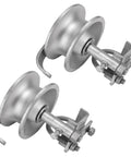 Sliding Gate Rollers 5 Inch Galvanized Steel Pipe Track Wheels For Chain Link Sliding Gates, Fits 1 7/8 Inch And 1 5/8 Inch Gate Frames And Track Pipes, Includes Single U Bolt Hardware, Pack Of 2