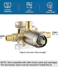 Brushed Nickel Rain Shower System With 6 Inch Shower Head And Handle, ABS Construction, leak-proof valve, side view