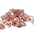 100 Pack M10 Copper Flat Washers Set ID 10mm OD 16mm Sealing Gasket Kit Heavy Duty Copper Washers For Plumbing Auto Machinery High Heat
