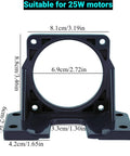 mini stepper motor mounting bracket for 25W motors with dimensions visible