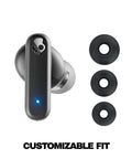 Smokin Buds Wireless Earbuds With Bluetooth Headphones Noise Isolating Fit Up To 20 Hours Battery shown with ear tips and customizable fit