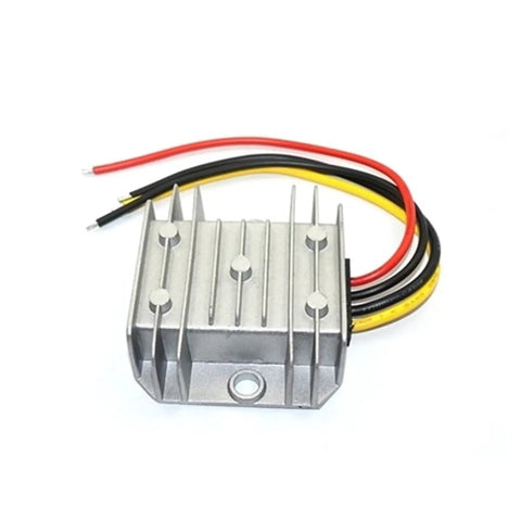 Heavy Duty 48V To 24V DC Buck Converter Power Supply 5A 120W Step Down Voltage Regulator Module with aluminum casing and wires.