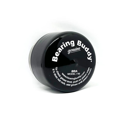 Stainless Steel Bearing Protector for 2.047 Inch Inside Diameter Hubs, USA Made, 19B Bra, black cap, front view