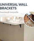 Heavy Duty Universal Shelf Brackets For Floating Vanities And Buffets Rock Solid Steel L Brackets With Sleek Matte Black Look No Fuss Installation For Kitchen Counters And Desk Organization Quick Mount 12 Inch Span mounted under granite countertop with low-profile design.