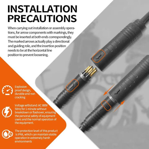 Waterproof 9-Pin E-Bike Motor Connector Cable 60 Cm Long With Hall Sensor E-Bike Controller To Motor Adapter For Smooth Ride And Easy Conversion For E-Bike Conversion And Repair Projects Waterproof And Durable