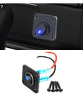12V 20A Waterproof Rocker Toggle Switch Panel With USB Charger and LED Indicator, mounted on vehicle dashboard, with wires