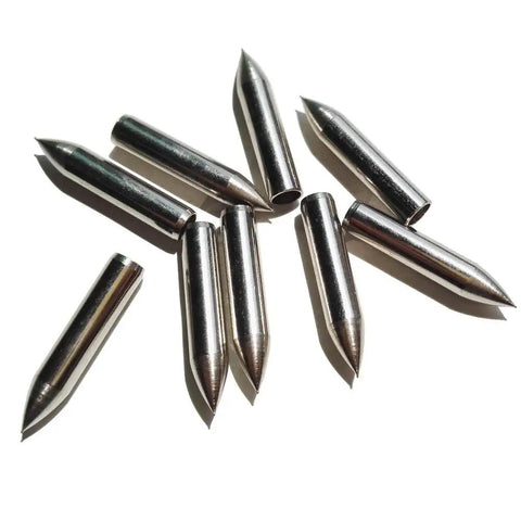 24 Pack Glue On Archery Field Points For Wood And Bamboo Arrows, Stainless Steel Tips In Five Sizes