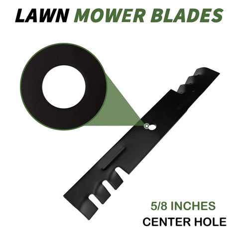 Your Go To Mulching Blades For 48 Inch Mower Decks Compatible With Bad Boy Gravely Scag Hustler Snapper Toro And More 3 Pack Toothed Blades 482877 481706 482461 Replacement Set - 5/8 inch center hole