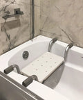Heavy Duty Bath Bench And Adjustable Aluminum Shower Stool For Tubs Fits 23 To 29 Inch Opening Plastic Bath Seat For Seniors in tub