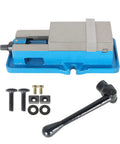 Beefy 3 Inch Precision Milling Vise Without Base For Milling Shaping And Drilling Machines, 81mm Jaw, 3.19in Wide, shown with attachments.