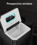 Portable Countertop Ice Maker Machine 11kg Black Electric Nugget Ice Maker With Auto Clean And Big View Window open perspective window.