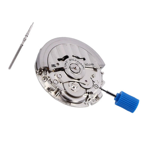 Metal Mechanical Watch Movement Spare Part Complete Set with storage box, screws, seals visible, high accuracy for horology hobbyists.