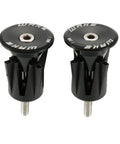 Bar End Plugs 2 Pack End Caps For Mountain Road BMX Bikes Aluminum Rubber Sponge with silver bolts, black color.