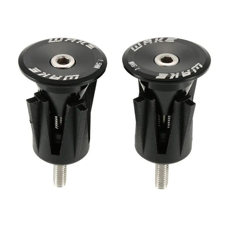 Bar End Plugs 2 Pack End Caps For Mountain Road BMX Bikes Aluminum Rubber Sponge with silver bolts, black color.