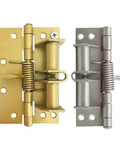 Heavy Duty Spring Loaded Cabinet Hinges With Automatic Self Closing Action, showing gold and silver finishes, designed for smooth swing.