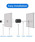 Installation diagram showing Top Tier Eight Pack Standoff Mounts Three Quarter By One Inch Brushed Stainless Steel Wall Brackets.